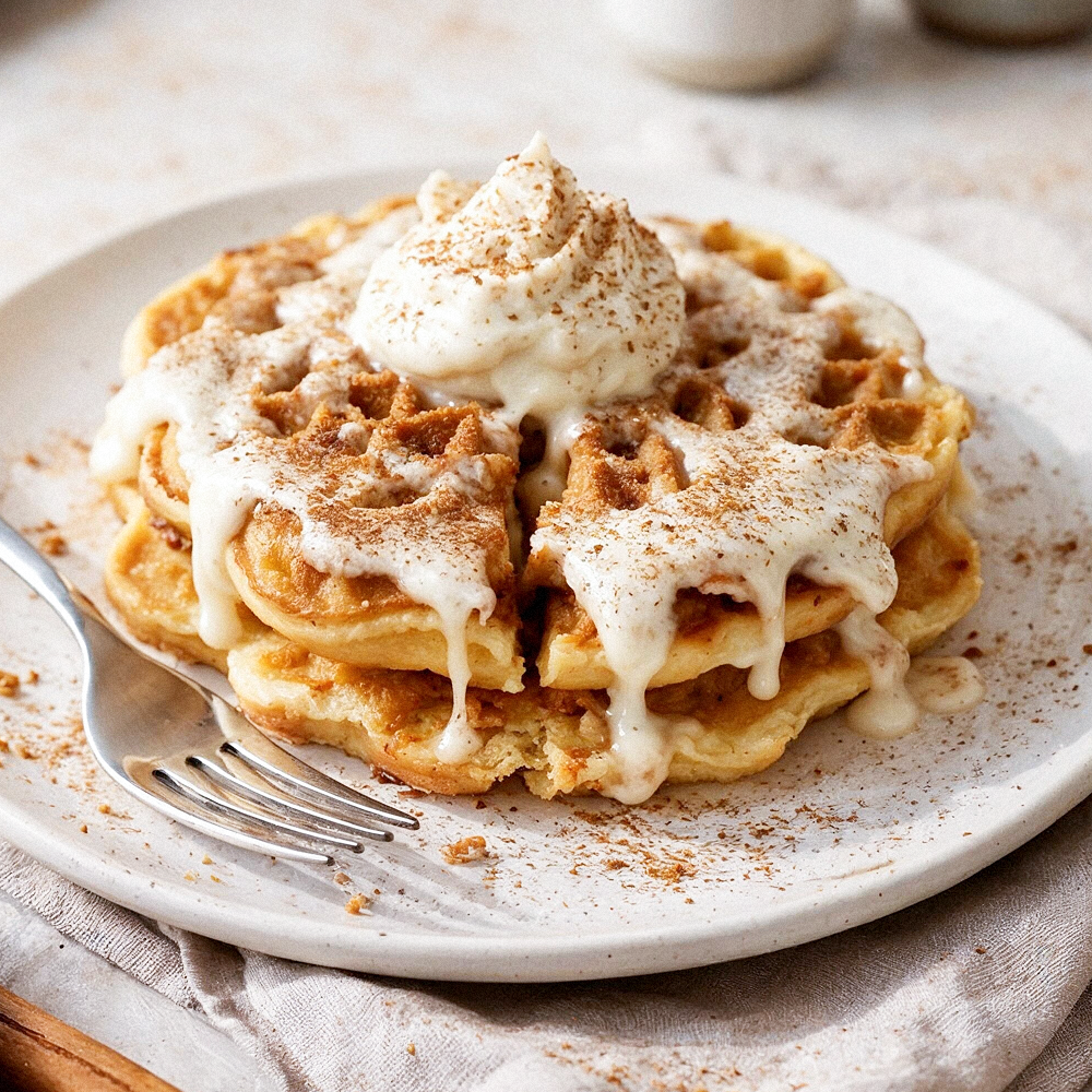 CinnaBun Protein Waffles