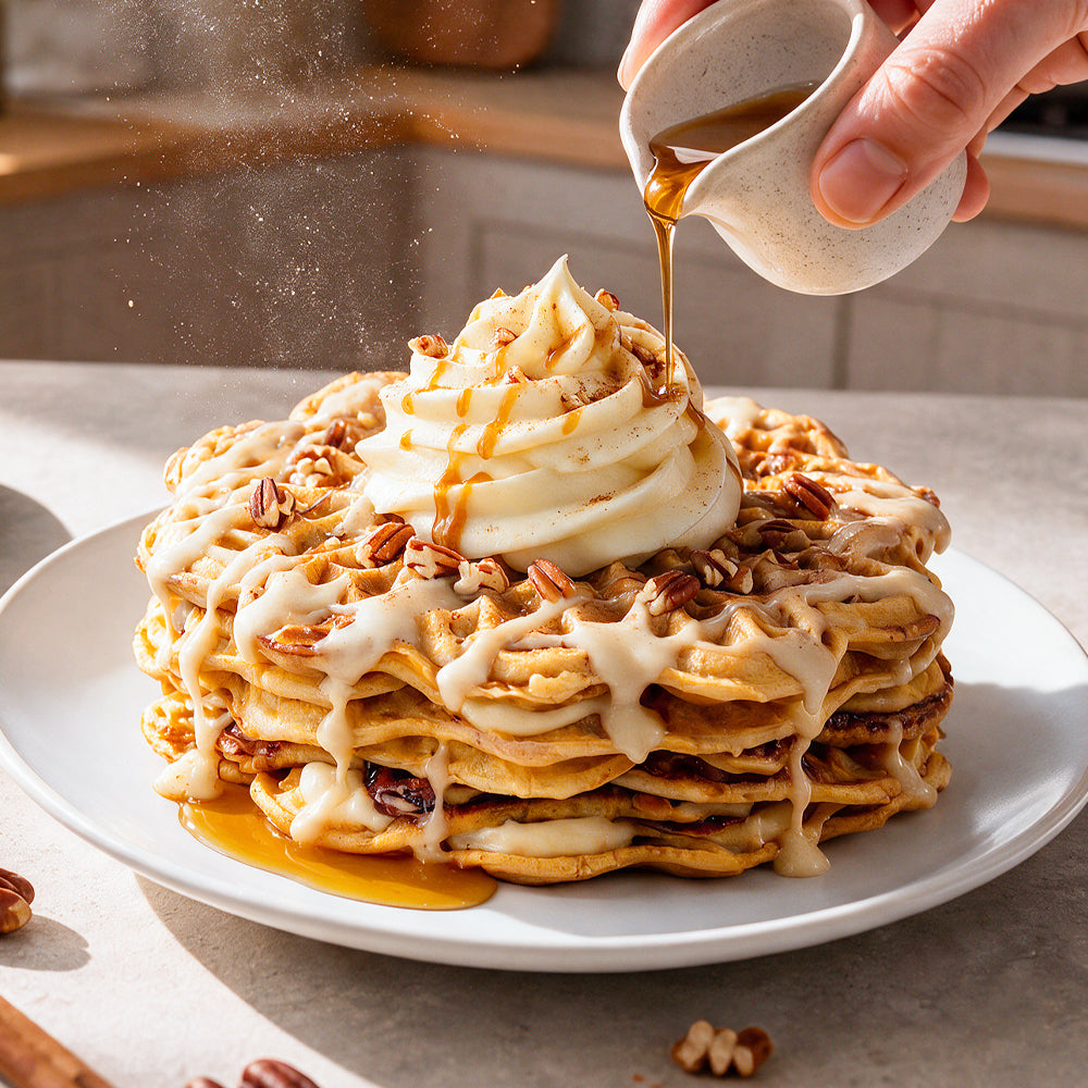 CinnaBun Protein Waffles